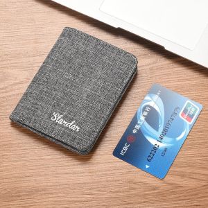 Canvas Ultra-Thin Small Wallet Driving License Card Holder Integrated Student Male Thin Wallet