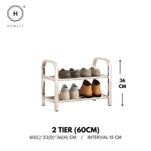 Homlly Tonii Stainless Steel Shoe Rack (2/3/4/5/6 Tier)