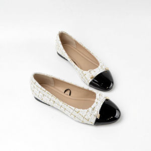 IELGY 2025 Round Toe Single Shoe Womens Pumps Comfortable Plaid Flats