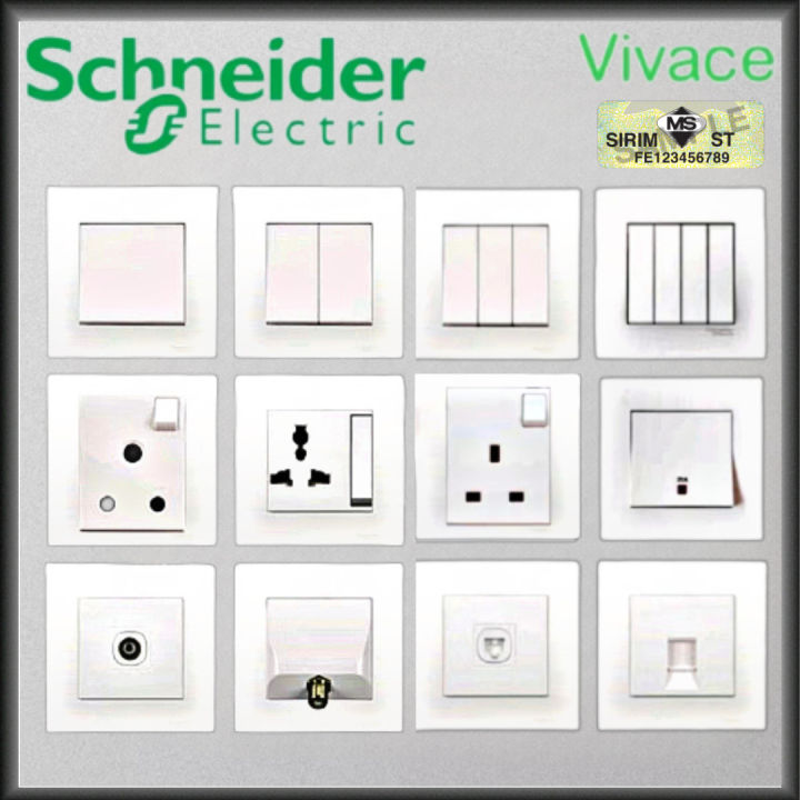 [SIRIM] SCHNEIDER VIVACE SERIES SWITCHES & SOCKET OUTLET SIRIM APPROVED ...