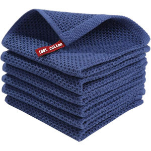 6Pcs High Quality Cleaning Cloth 100% Cotton Dishcloth Ultra Soft Absorbent Towel Household Kitchen Cleaning Tools Gadgets Wash Cloth