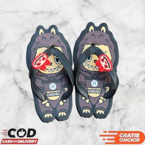 SANDAL JEPIT ANAK LABUBU BAHAN EVA ANTI SLIP KARAKTER LUCU SENDAL BALITA