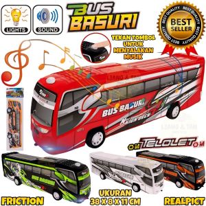 MAINAN VIRAL MOBIL BUS BASURI TELOLET FULL MUSIK DAN LAMPU