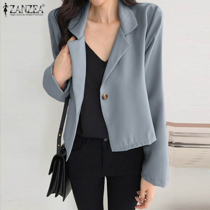 Blazer for Women Casual Long Sleeve Blazers Jackets Womens Single Breasted  Solid Turn Down Collar Outerwear Sale Clearance Ladies Elegant Open Front  Office Suit Jacket Cardigan : : Fashion