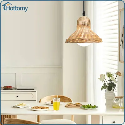 Blesiya Rattan Pendant Light Shade Only Replacement Country Pendant Lamp Shade for Living Room Kitchen Island Ceiling Cottage Kitchen