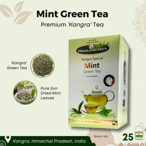 Himalayan Brew Mint Green Tea (25 tea bags) ชาเขียวมิ้นต์ ชนิดซอง แพ็ค 25 ซอง (low caffeine)