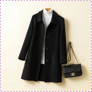 Coat Petite Tweed Coat Anti-static and Anti-deformation Cashmere Colorless Good Warmth Lint-free