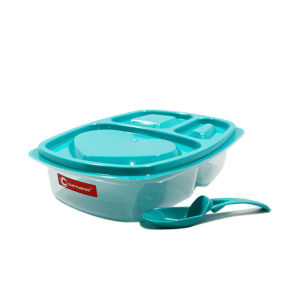 Osaka Lunch Box clio free sendok / tempat makan anak / kotak bekal sekolah sekat 3