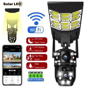 V380 Pro Solar Street Light CCTV Camera 6K 12MP 4G Wireless Outdoor Farm IP66 Waterproof Night Vision Security Protection 2 in 1