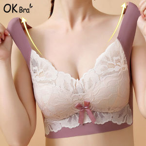 OK Bra Ladies Beauty Back Lace Underwear Plus Size L-6L No Steel Rings Gathering and Receiving Comfortable Sleeping Bra
