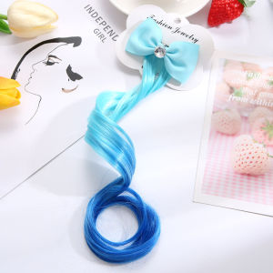 Gratis Ongkir - Aksesoris Wig Model Pita / Rambut Palsu Warna Gradasi / Jepit Rambut Anak Extension