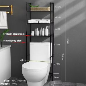 Elegant Adjustable 3-Tier Over-the-Toilet Bathroom Storage Rack Matte Finish New