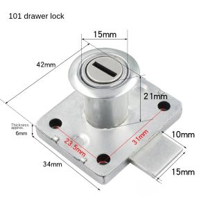 Premium Cold-Rolled Steel Flat Head Drawer Lock For Office Desk Cabinet Wardrobe File CabinetAnti-Theft Furniture Lock