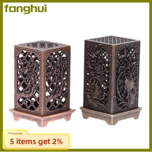fanghui กระถางธูปอัลลอยทรงสี่เหลี่ยมทรงกระบอกแนวตั้งธูปหอมในร่มเครื่องประดับบ้านหัวเผาแบบจีน