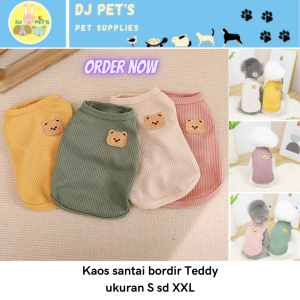 baju anjing dan baju kucing kaos hewan anabul model kaos santai emblem teddy