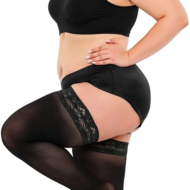 PrettySet】Large Size Fat Woman Lace Stockings Plus Size Thigh High Socks  Big Size Stockings