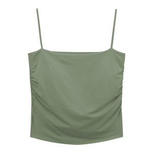 ผ้าไหมน้ำแข็ง มีฟองน้ำในตัว ฟรีไซส์ นุ่ม บาง ระบายอากาศดี ผ้านิ่ม ระบายอากาศ ผู้หญิงE60