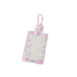 MMLUCK PVC Card Cover Photocard Holder Animal Puppy Cartoon Cake Hanging Decoration Photo Photocard Frame Photo Display With Keychain Card Protective Case Card Decor