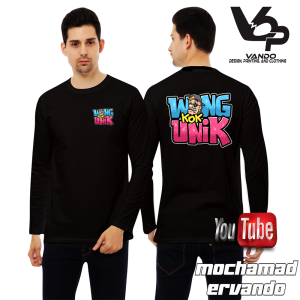Kaos Wong Kok Unik Vol 01 Lengan Panjang Distro Pria Cotton Combed 30s