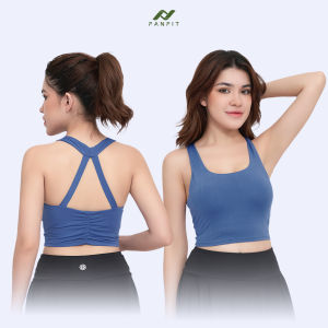Áo Croptop 2 lớp thể thao Nữ tập Gym Yoga Pilates FANFIT FFCR003 -  áo 2 lớp nhún lưng sát nách - TYM FASHION