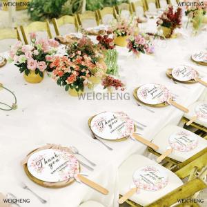 [COD] WEICHENG 10 Pcs Wedding Hand Fans For Guests Bulk Decorative Handheld Wedding Favor Fans With Handle Thank You For Celebrating With Us