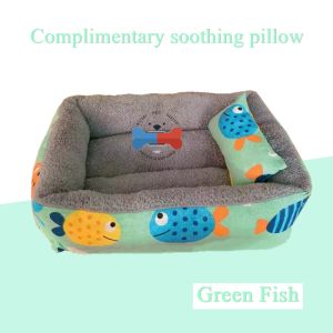 【Free pillow】 Dog Bed Pet Bed Cat Soft Fabric Sleeping Bed Dog Bed Washable Pet Accessories Large Dog Bed