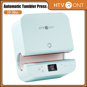 HTVRONT Light Blue Auto Tumbler Heat Press 2.9-3.2 Inch Even Heat Vivid Sublimation for Mugs Cups Glasses Beginners Crafters Hobbyists DIY Crafts