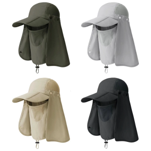 Mũ che nắng đi bộ ngoài trời có nắp mặt & mũ thoáng khí điều chỉnh được mũ có vành che cổ mũ câu cá Mũ chống nắng rộng vành