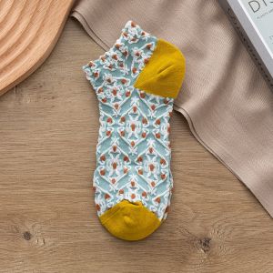 Tất Vớ Set 10 đôi tất hoa cổ ngắn nữ hoạ tiết hoa dập nổi dễ thương chất liệu cotton dày dặn thoáng khí cực ấm