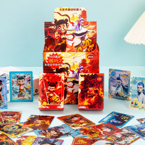 哪吒之魔童闹海典藏版镭射卡45张加大加厚UV工艺镭射卡3.5寸盒装45 laser cards of Nezhas magic childrens collection in 3.5-inch box with enlarged and thickened UV technology