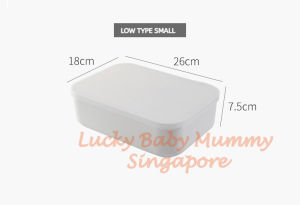 Ivory White Stackable Storage Box With Cover / Home Organizer / Plastic Container / Rainbow Culture