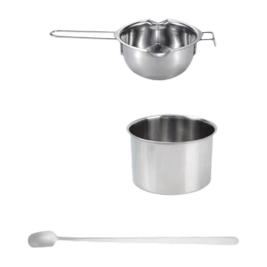 LINSBAYWU Long Handle Anti Scalding Double Boiler Water Bath Pot V Shape Flow-through Port 304 Stainless Steel Chocolate Melting Pot Set Baking Thickened Candle Wax Melting Pot Candy Soap Making
