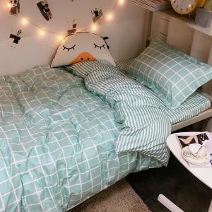4 IN 1 Single Size MAKAPAL TELA  Lattice Geometric Striped Design Bedding Set SGD 999