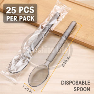 25 PCS Disposable Utensils Cutlery Set Plastic Spoon Plastic Fork Plastic Spork For Catering Parties Office And Home Use