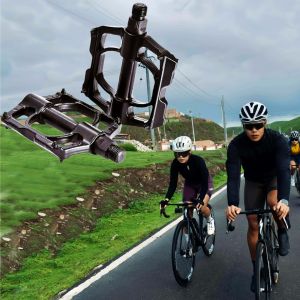 2PCS Universal Bicycle Pedals Aluminum Alloy Bike Pedals with 3 Sealed Bearings Replacement Accessories for MTB Mountain Road Bike