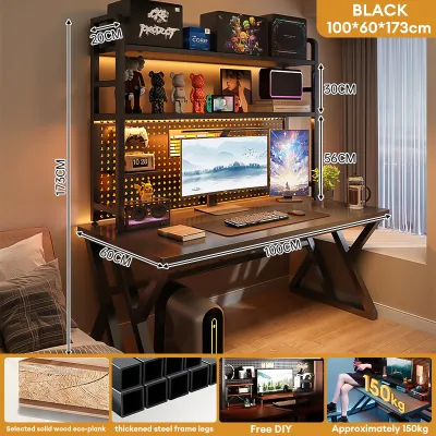 Crazy Home Solid Wood Study Desk Modern Design Meja Belajar Home Office Computer Desk Writing Table 電腦桌辦公桌