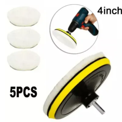 5pcs/set 3/4/5/6/7in Buffing Polishing Pads Car Polisher Drill Wool Wheel Mop Kit