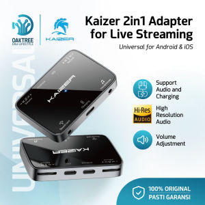 Kaizer KZ05 Stereo Live Streaming Dock 2 in 1 Android & Lightning Converter Soundcard Adapter