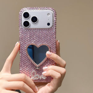 Full Body Anti-drop Rhinestone Mirror Stand Phone Case For iPhone 11 12 13 14 15 16 17 Pro Max Camera Protection