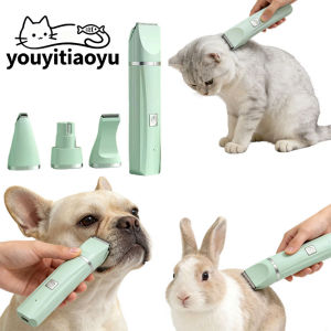 YOUYITIAOYU 4 IN 1 Electric Pet Hair Clipper Shavers Cat Dog Trimmers Clipper Grooming Kit 宠物电推剪