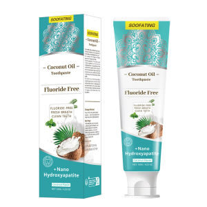 Pasta gigi minyak kelapa memutihkan menghilangkan kekuningan dan bau mulut tidak mengandung fluoride menghilangkan karang gigi noda asap dan bau membuat napas Anda segar