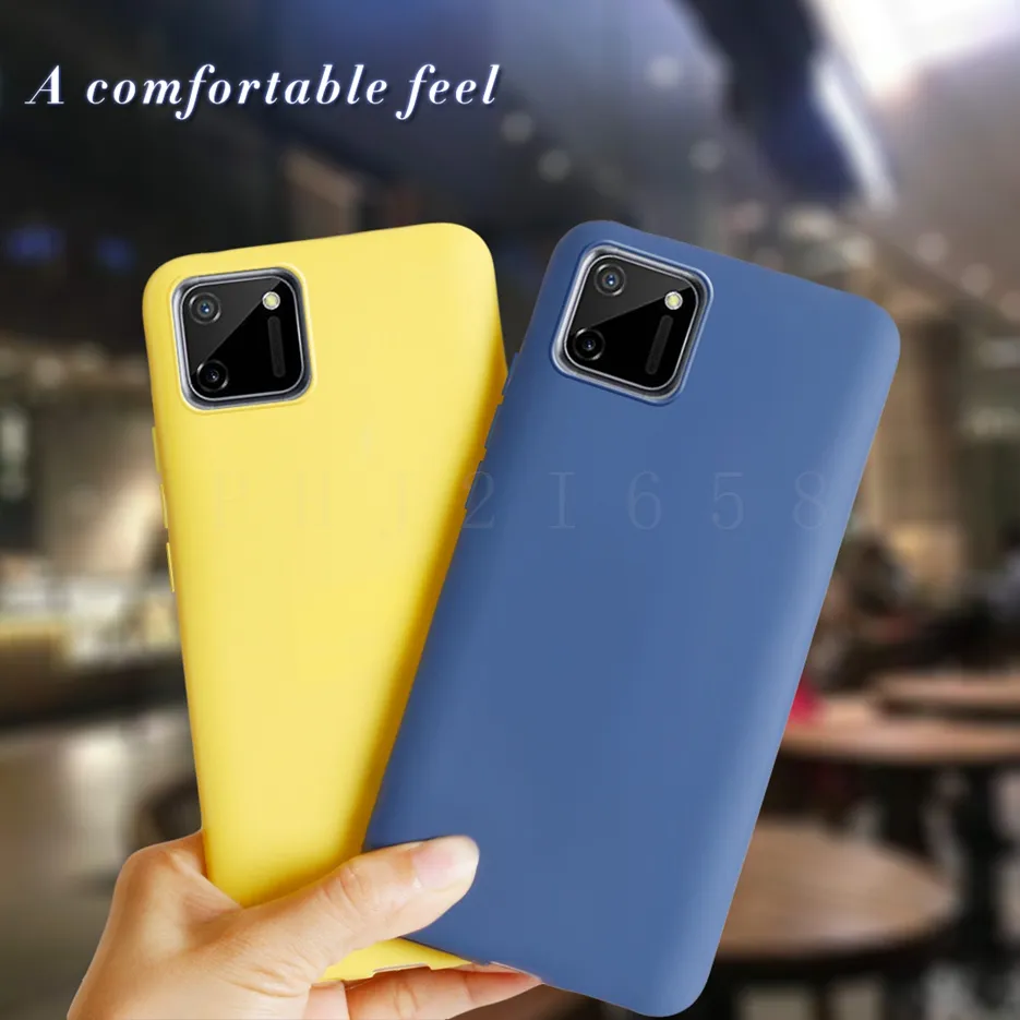 Realme C11 Case Lovely Simple Pure Color Shell Soft Silicone Phone Cover  For RealmeC11 Casing