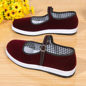 [Free Shipping] Cloth Shoes WomenS Shoes Hotel Black Work Shoes Non-Slip Casual Shoes Mom Shoes Flat Shoes