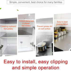Oil-proof Sticker Kitchen Heatproof Wallpaper Silver Aluminum Foil Cabinet Mat/Creative Oil-proof Sticker/Anti-moisture/High Temperature Resistant/For Home Cooking