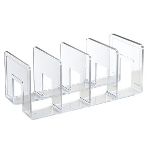 Durable Handbag Divider Shelf with 4 Grids Office File Divider Shelf Acrylic Clear Desktop Book Holder Organizer