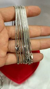 Kalung anak Italy Santa Perak 925 Sepuh emas putih