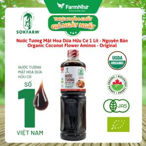 Nước Tương Mật Hoa Dừa Sokfarm 1 Lít Nguyên Bản Chuyên Nấu - Vị Umami Hữu Cơ Tốt Cho Sức Khỏe