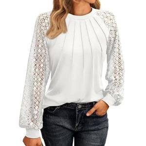 Phong Cách áo ren Cho Phụ Nữ Vải Thoáng Khí Và Phụ Nữ Thời Trang Của Quần Áo Tay áo dài Tops Cho trang phục hàng ngày