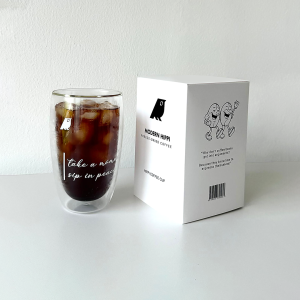 Modern Hippi Double Wall Coffee Glass Cup | 250ml or 370ml