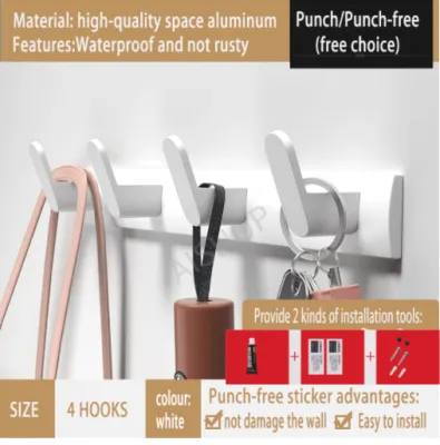 [SG Seller]No Drill Heavy Duty Wall Hook Door Hooks Clothes Hangers Hooks Hanging for KitchenBathroomToilet